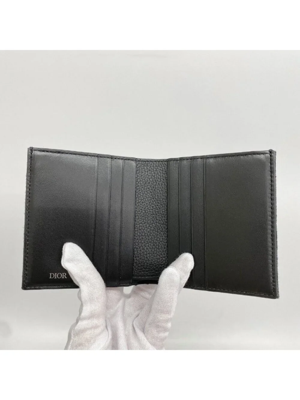 Dior Bill Purse Oblique Canvas Black Silver Wallet